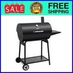 Royal Gourmet 30" Barrel Charcoal Grill with Side Table