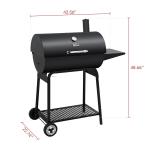 Royal Gourmet 30" Barrel Charcoal Grill with Side Table