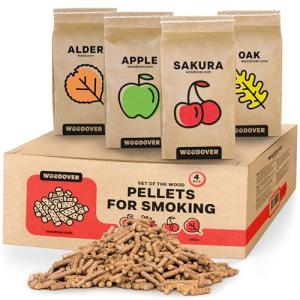 Variety Smoker Pellets 4 Pack - Cherry, Oak, Hickory, Apple