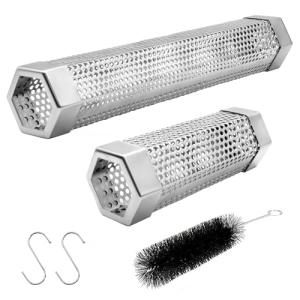 Stainless Steel Pellet Smoker Tube Set with Brush