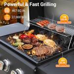 Brand-Man 3-Burner Propane Gas Grill with Thermometer