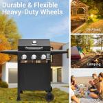 Brand-Man 3-Burner Propane Gas Grill with Thermometer