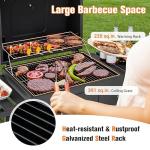 HAPPYGRILL Charcoal BBQ Grill with Side Tables