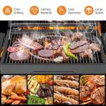 HAPPYGRILL Charcoal BBQ Grill with Side Tables