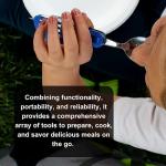 Stainless Steel Camping Cutlery and Utensil Set
