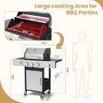 Livavega 3-Burner Propane Grill with Side Burner