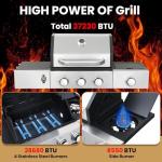 Livavega 3-Burner Propane Grill with Side Burner