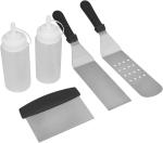 Royal Gourmet Large Metal Spatula Set, Silver/Black