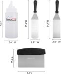 Royal Gourmet Large Metal Spatula Set, Silver/Black