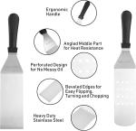 Royal Gourmet Large Metal Spatula Set, Silver/Black