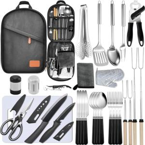 31-Piece Camping Cooking Set for Grilling