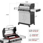 Royal Gourmet 4-Burner Gas Grill with Side Burner