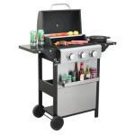 3-Burner Propane BBQ Grill with Foldable Side Table