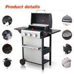 3-Burner Propane BBQ Grill with Foldable Side Table