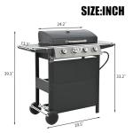 4-Burner Propane BBQ Grill with Side Shelves