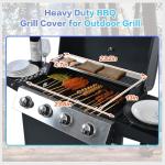 4-Burner Propane BBQ Grill with Side Shelves