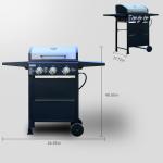 3-Burner Propane Grill with Foldable Shelves
