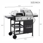 FULOL 4-Burner Propane Grill and Griddle Combo