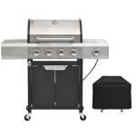 4-Burner Propane Grill with Side Burner & Cover