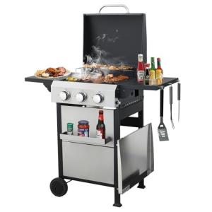 Zolyndo 3 Burner Propane Griddle Grill Combo