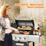 3-Burner Propane Gas BBQ Grill with Side Burner