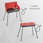 CLEEMAN Portable 2-Burner Gas Grill, Red