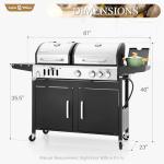 Charcoal and Propane Combo Grill with Side Burner