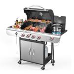 BINMIT 4-Burner Gas Grill with Side Burner