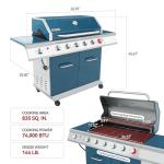 Royal Gourmet 6-Burner Propane Gas Grill, Blue
