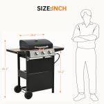 YIORTWO 3 Burner Stainless Steel Gas Grill