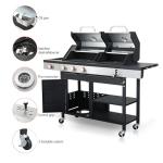 3-Burner Gas and Charcoal BBQ Grill Combo