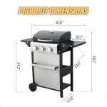 Jaxenor 3-Burner Propane BBQ Grill with Thermometer
