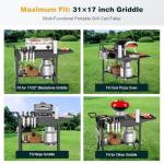 Folding Outdoor Grill and Pizza Oven Table