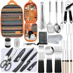 31-Piece Camping Cooking Set and Grilling Utensils