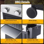 HUGROVE 2-Burner Portable Grill with Pizza Oven