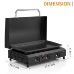 ADREAK 3 Burner Portable Gas Griddle with Hood