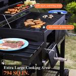 Extra Large Charcoal BBQ Grill with Side Tables