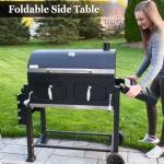 Extra Large Charcoal BBQ Grill with Side Tables