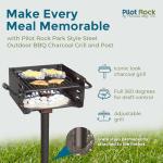 Heavy Duty Steel Charcoal Grill with Swivel Post