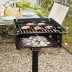 Heavy Duty Steel Charcoal Grill with Swivel Post