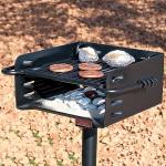Heavy Duty Steel Charcoal Grill with Swivel Post