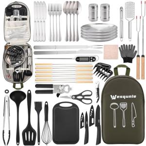 Portable Camping Cookware and Utensils Set