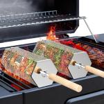 Hexagon Grill Baskets with Wooden Handle - 2PCS
