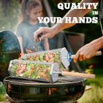 Hexagon Grill Baskets with Wooden Handle - 2PCS