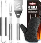 3-Piece Stainless Steel BBQ Tool Set