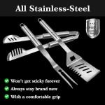 3-Piece Stainless Steel BBQ Tool Set