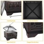 Hykolity 26 Inch Square Deep Wood Burning Fire Pit