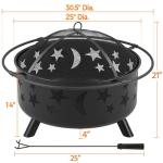 Yaheetech 30in Outdoor Wood Burning Fire Pit