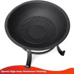 55.9 cm Outdoor Steel Fire Pit with Spark Screen