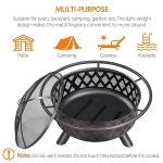 Yaheetech 36in Outdoor Wood Burning Fire Pit